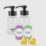 FLOPP Kit dúo - Botellas Jabón de Manos + Refill Dark Amber + Refill Lotus